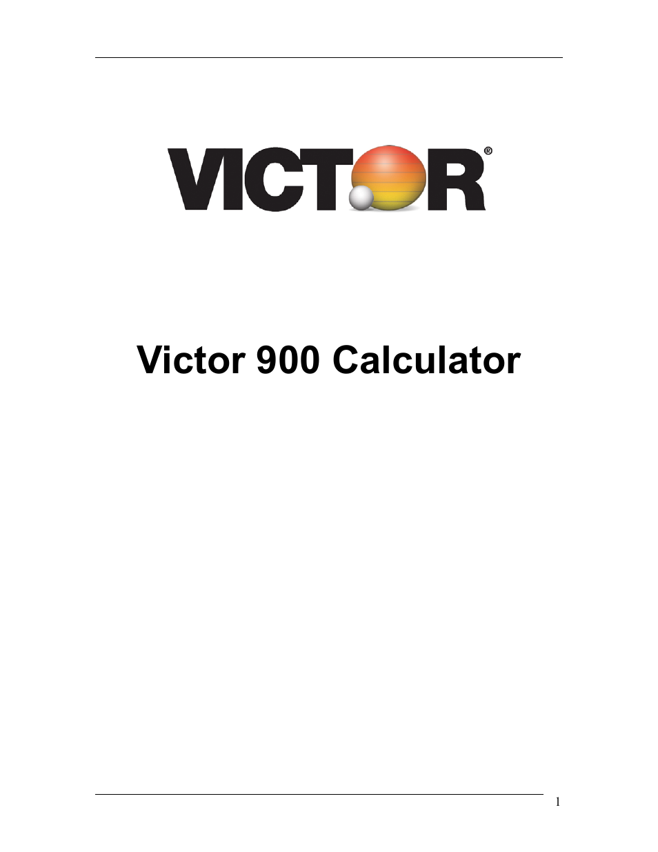 Victor 900 User Manual | 62 pages