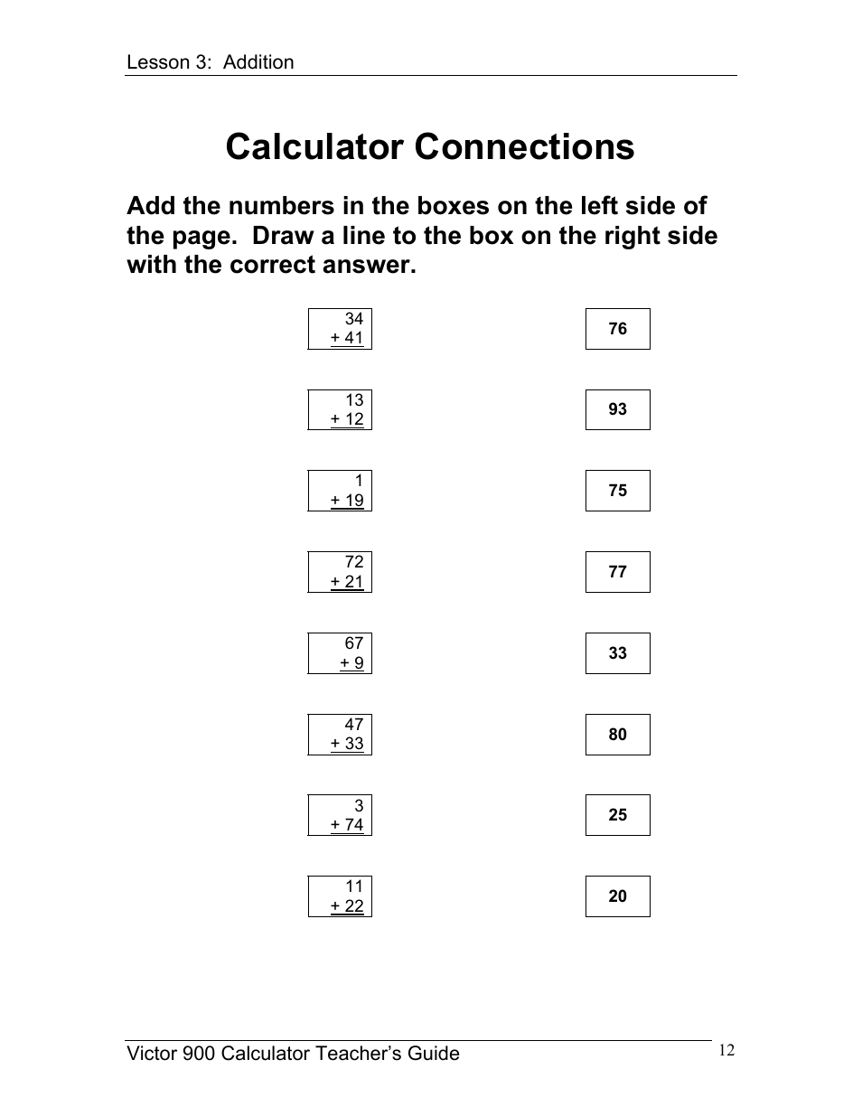 Calculator connections | Victor 900 User Manual | Page 12 / 62