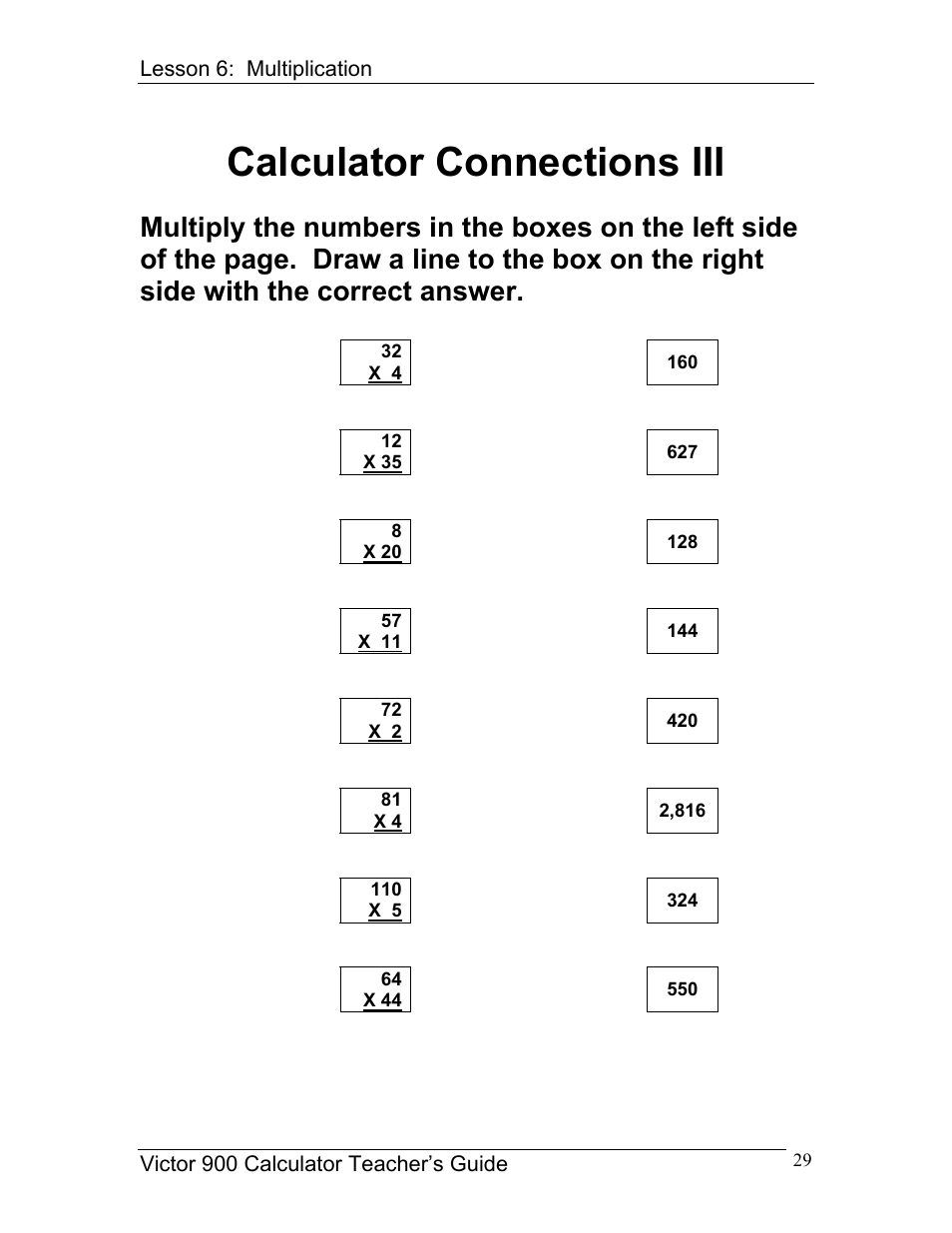 Calculator connections iii | Victor 900 User Manual | Page 29 / 62
