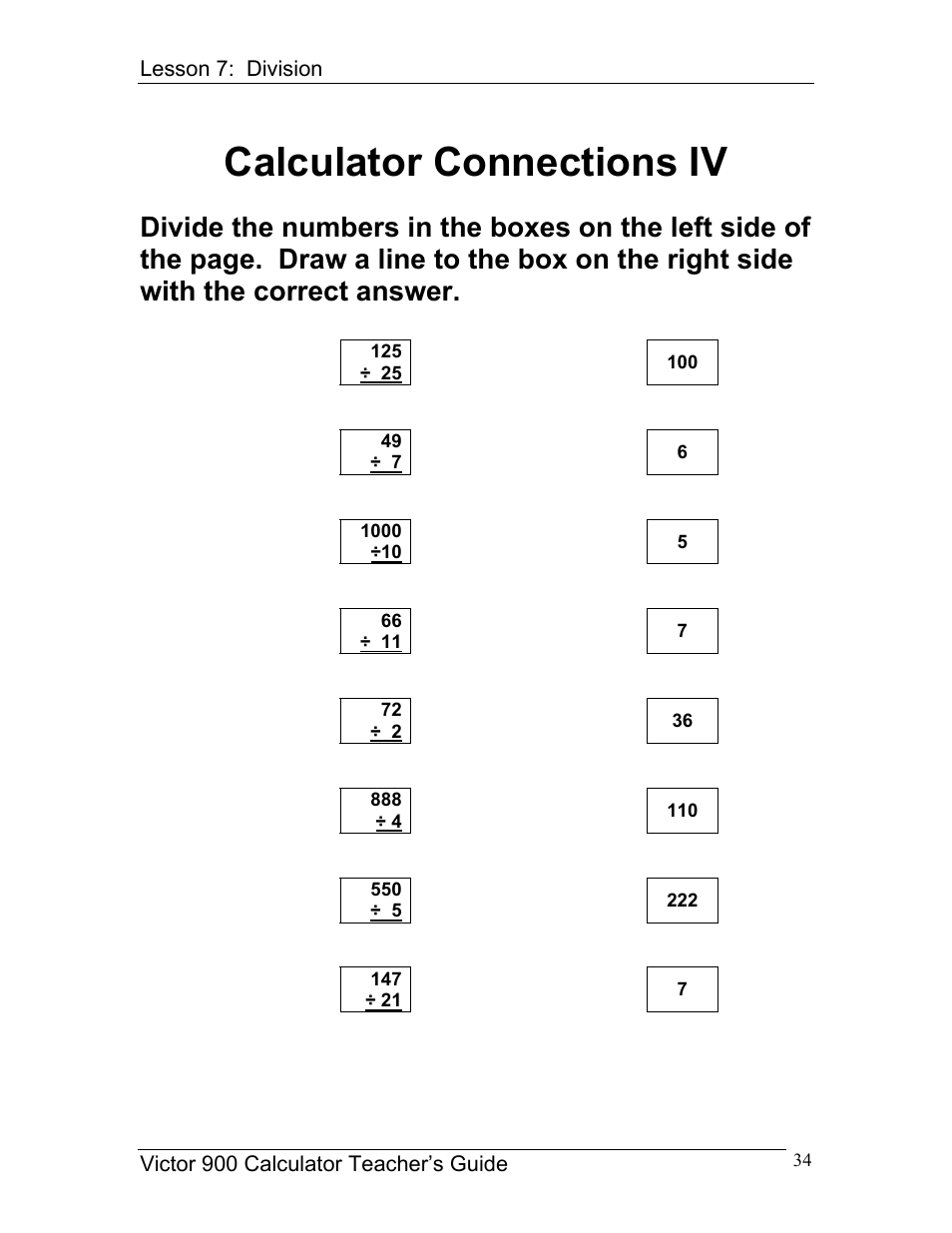 Calculator connections iv | Victor 900 User Manual | Page 34 / 62