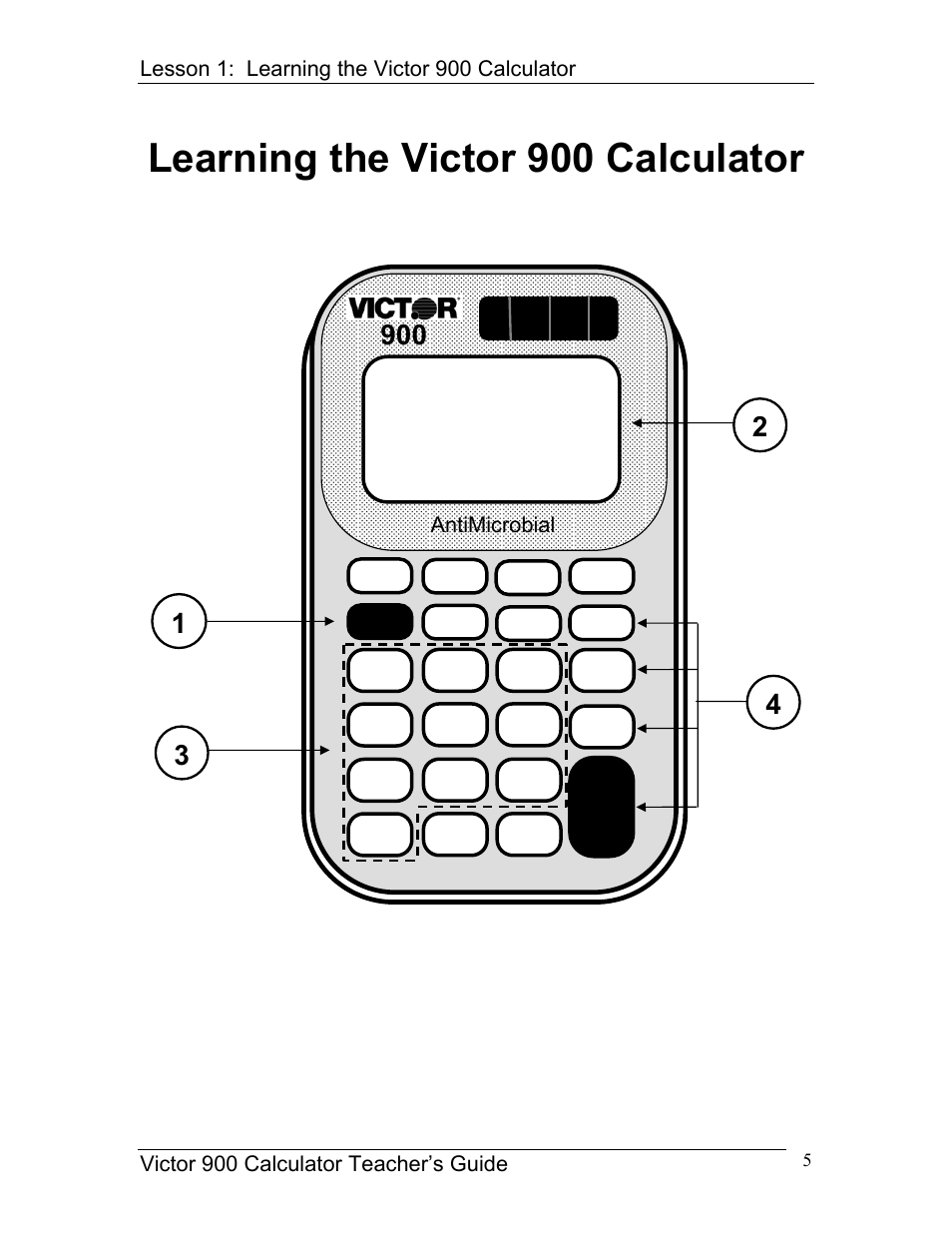 Learning the victor 900 calculator | Victor 900 User Manual | Page 5 / 62