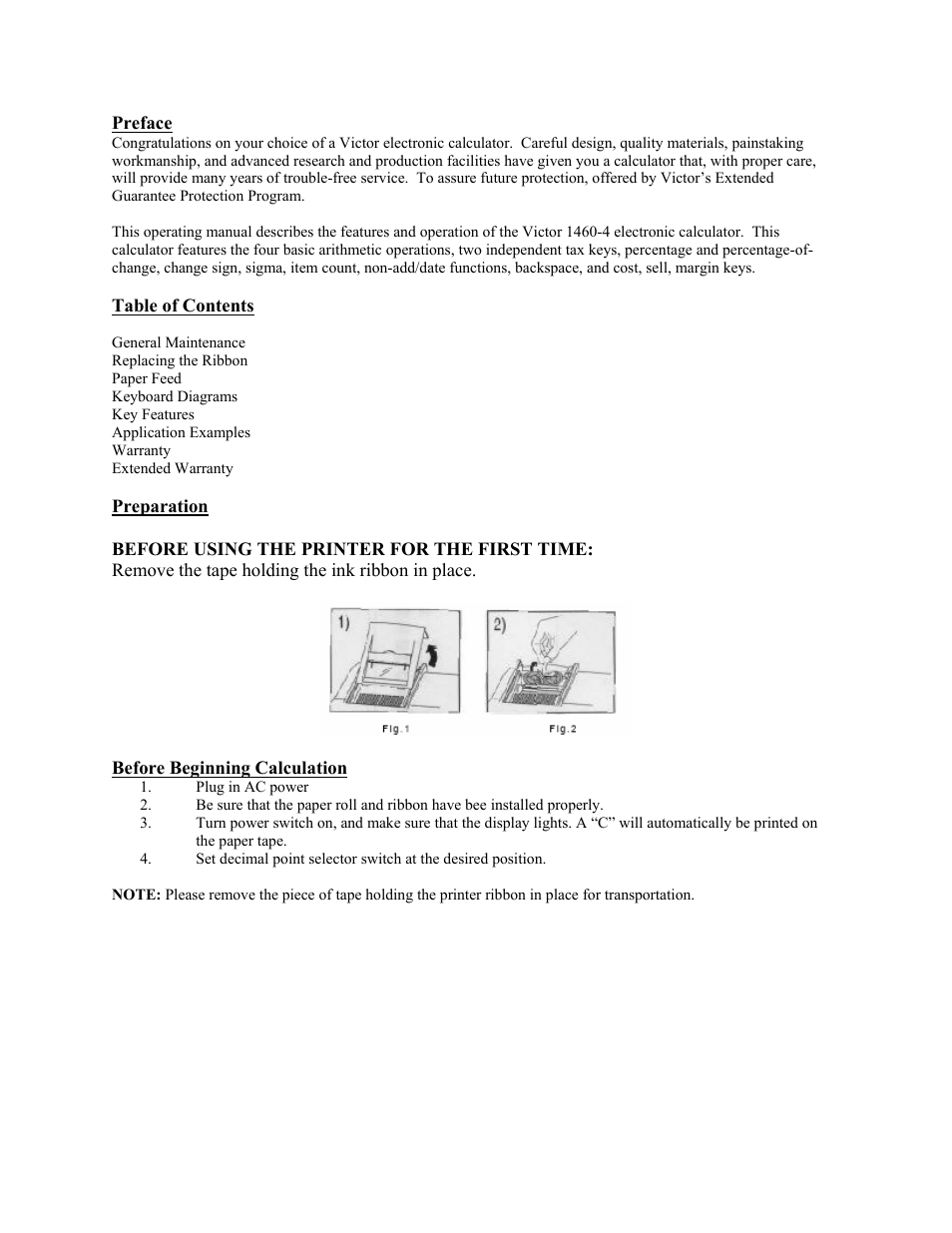 Victor Calculator User Manual | 7 pages