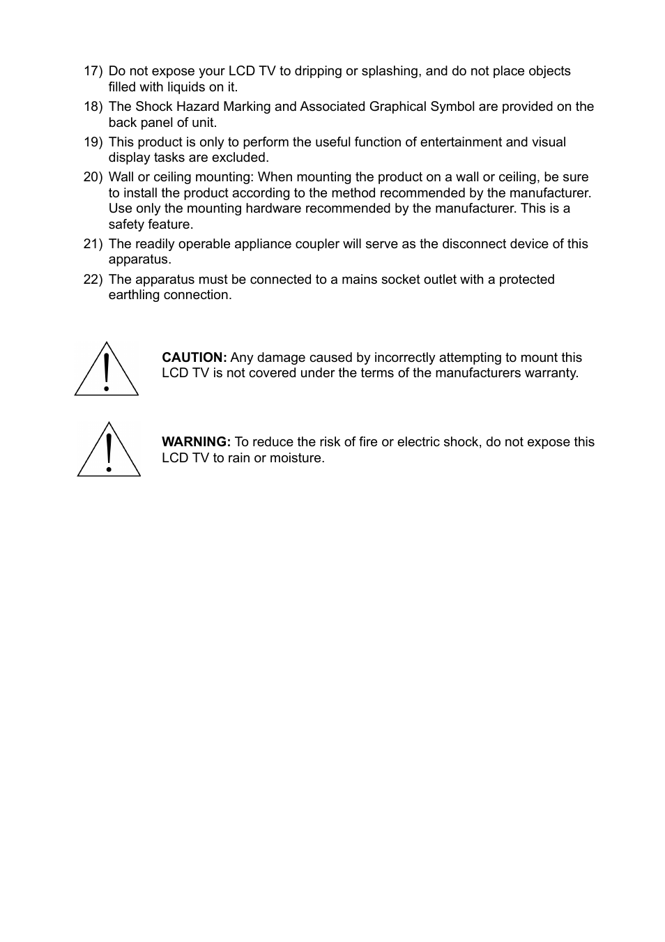 V7 19" LCD TVs LTV19HD User Manual | Page 2 / 28