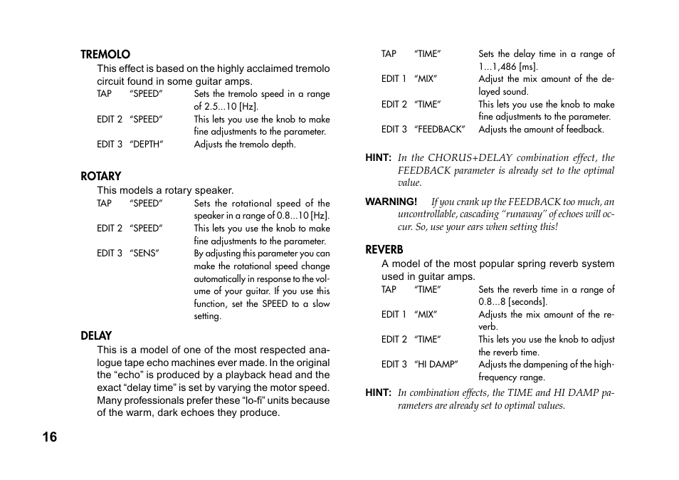 Vox DA5 User Manual | Page 16 / 20
