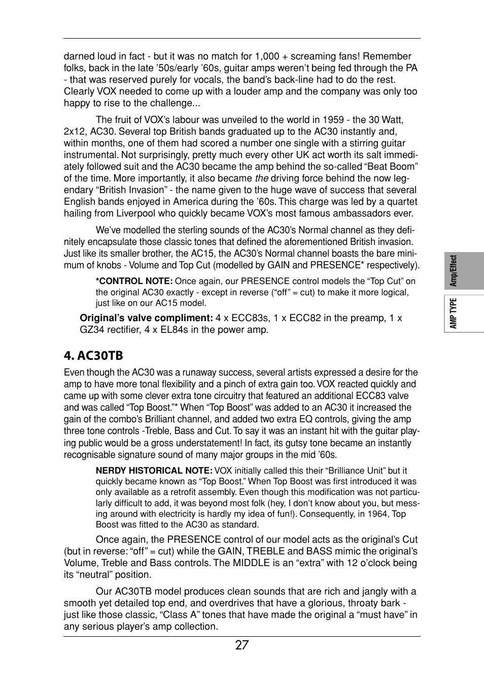 Ac30tb | Vox Valvetronix ToneLab SE User Manual | Page 37 / 82