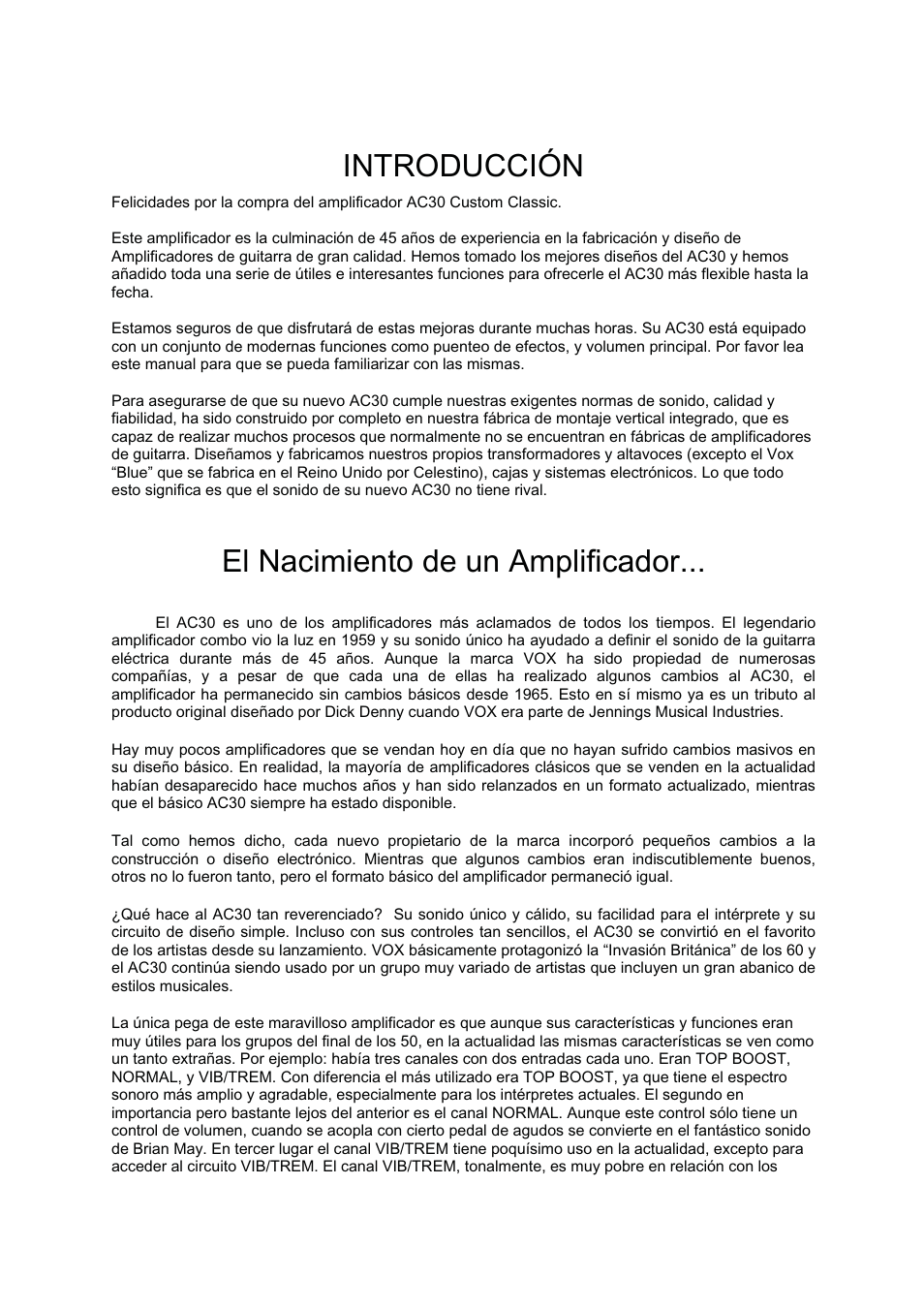 Introducción, El nacimiento de un amplificador | Vox AC30CC2X User Manual | Page 33 / 41