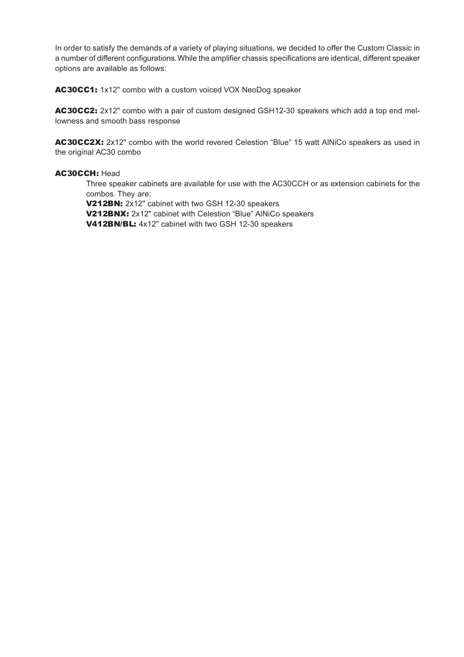 Vox AC30CC2X User Manual | Page 5 / 41