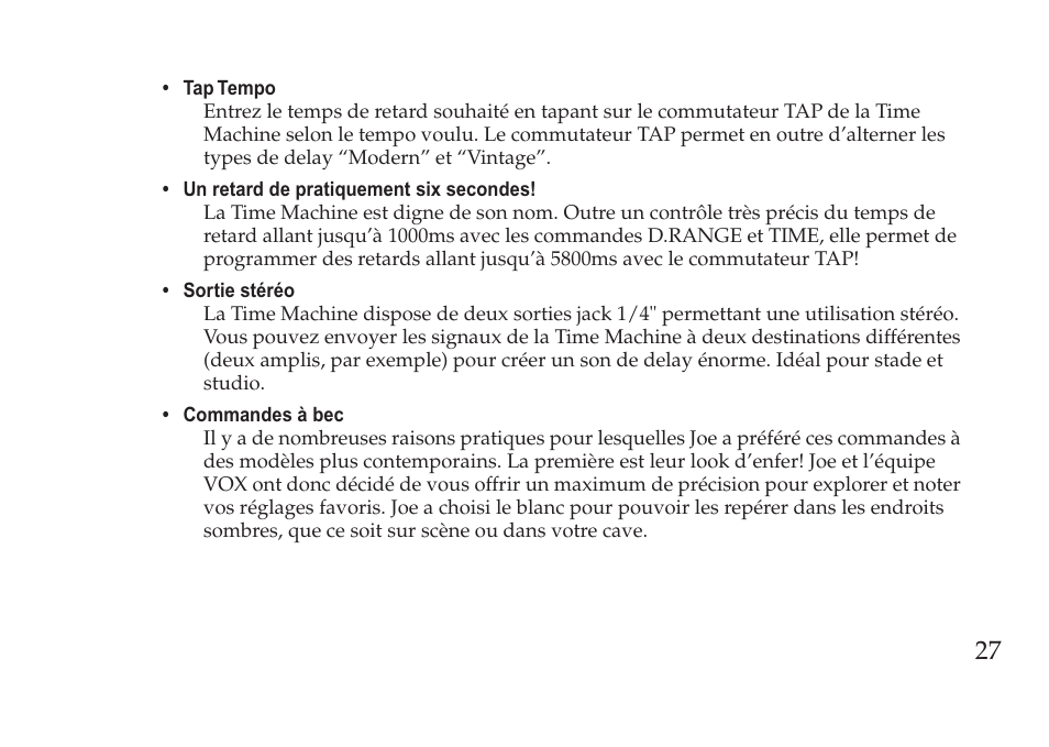 Vox Pedal User Manual | Page 27 / 63