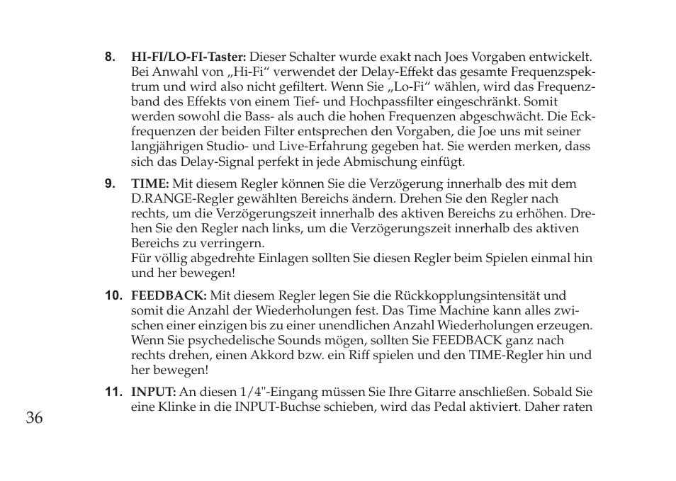 Vox Pedal User Manual | Page 36 / 63