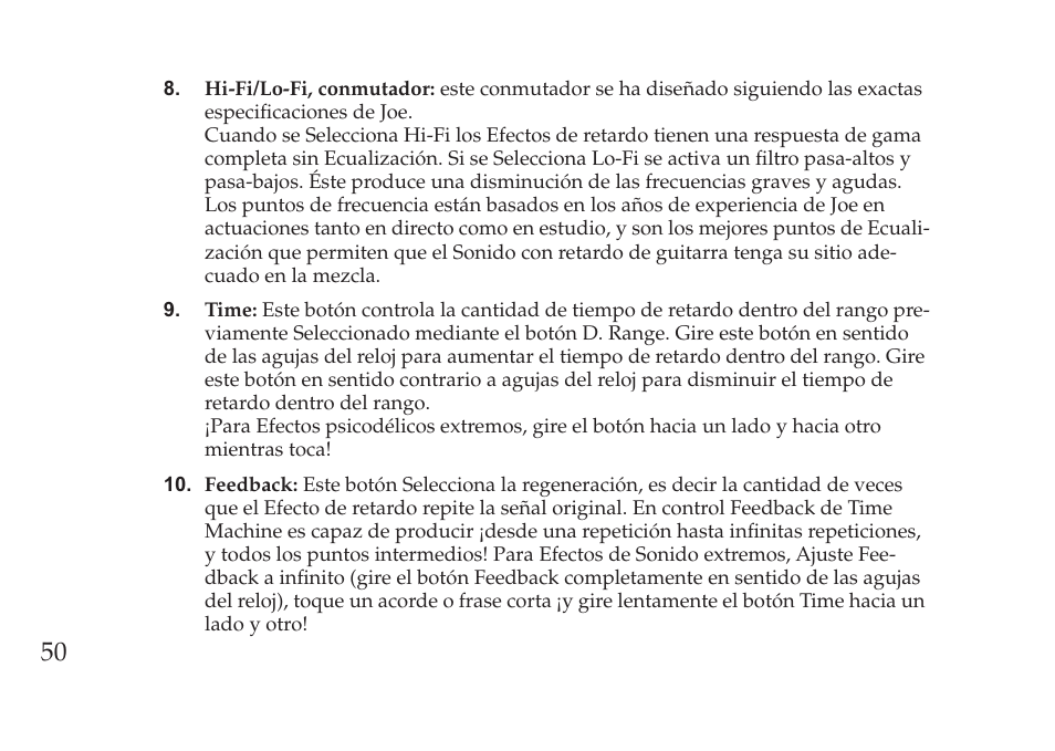 Vox Pedal User Manual | Page 50 / 63