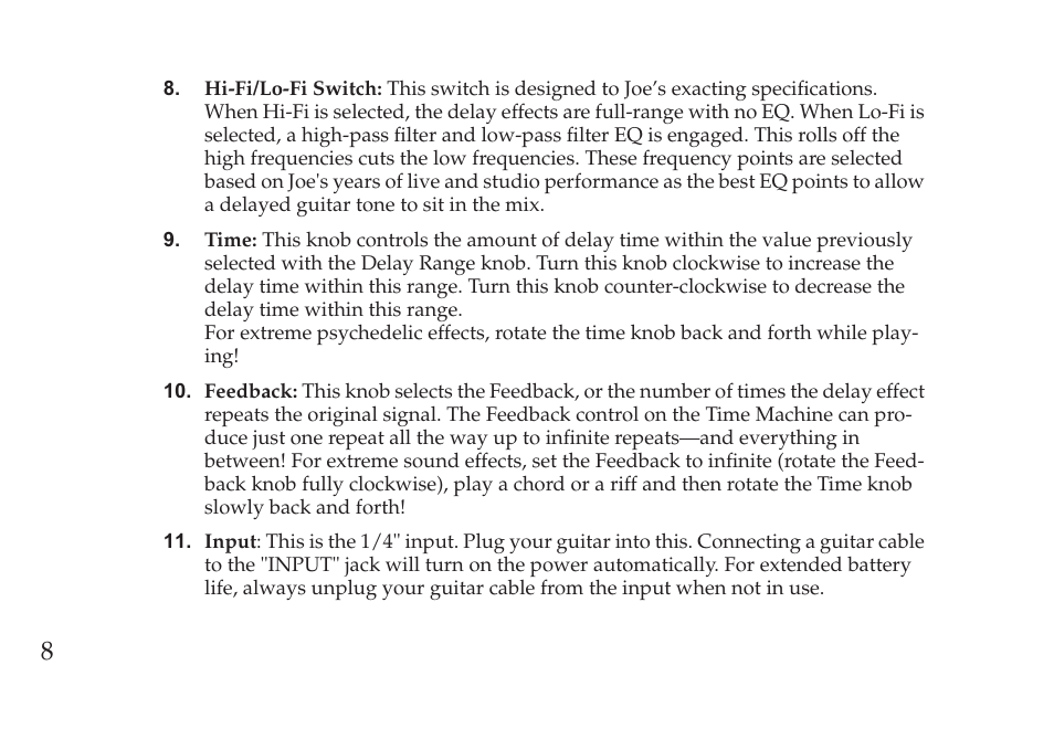 Vox Pedal User Manual | Page 8 / 63