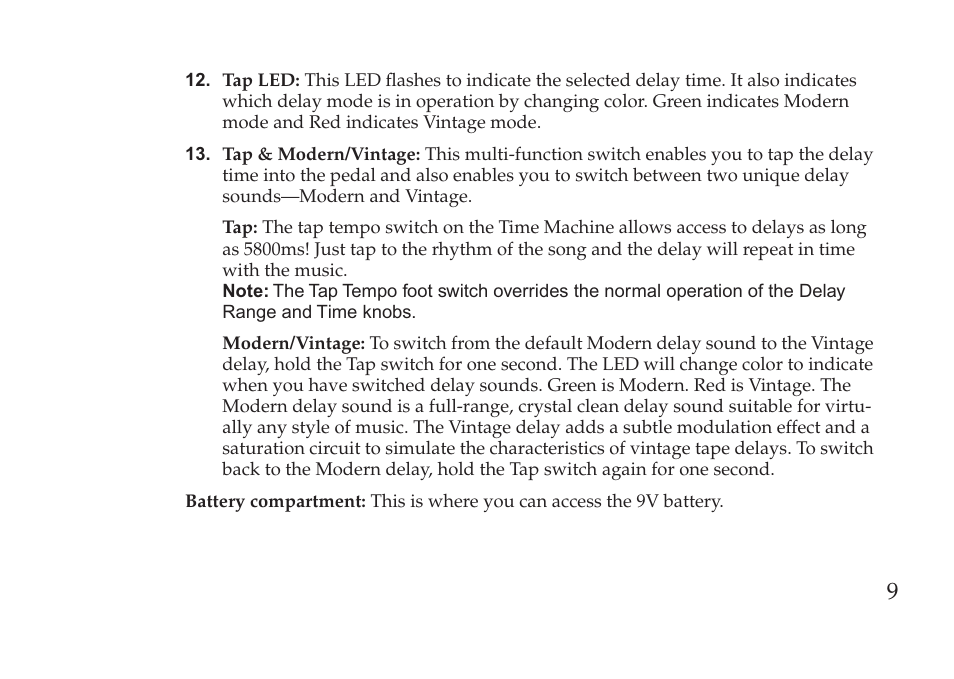 Vox Pedal User Manual | Page 9 / 63