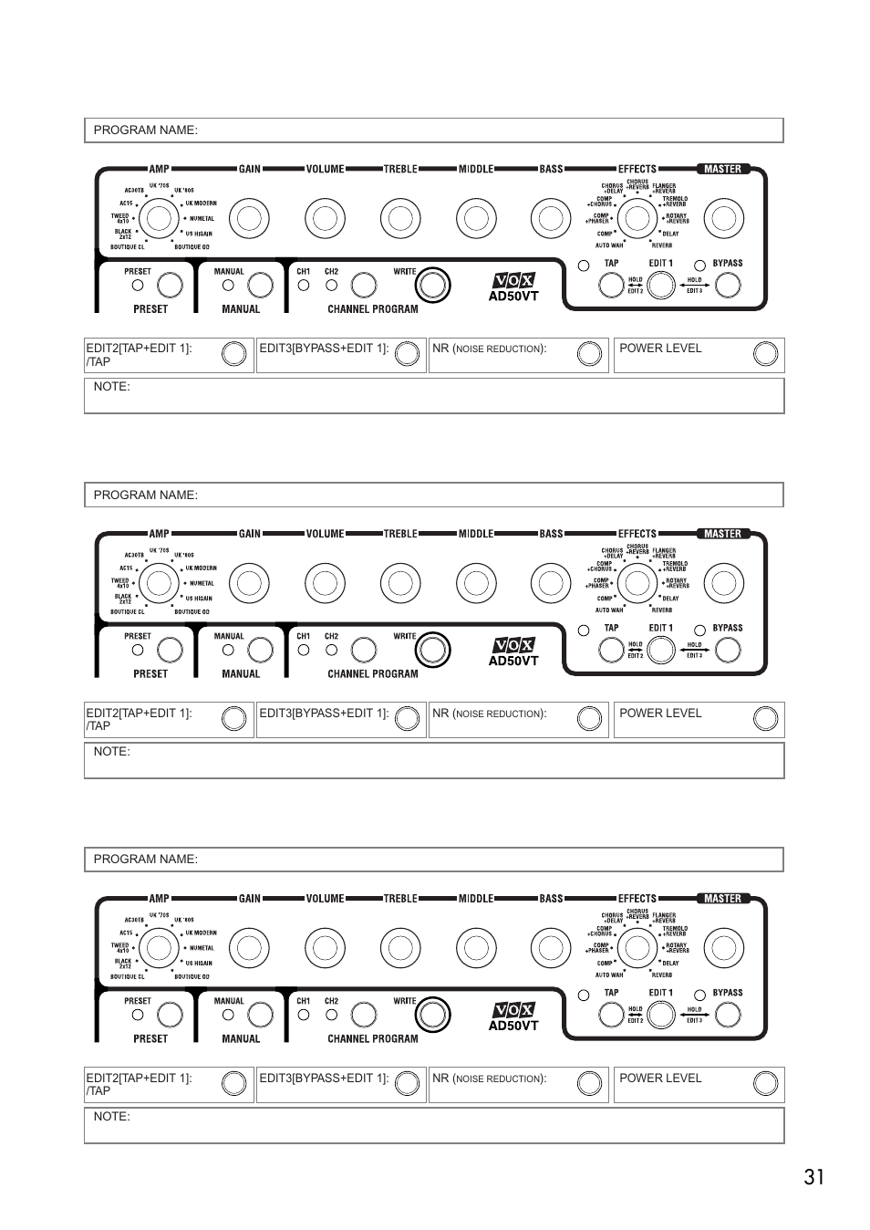 Vox VALVETRONIX AD50VT User Manual | Page 35 / 36