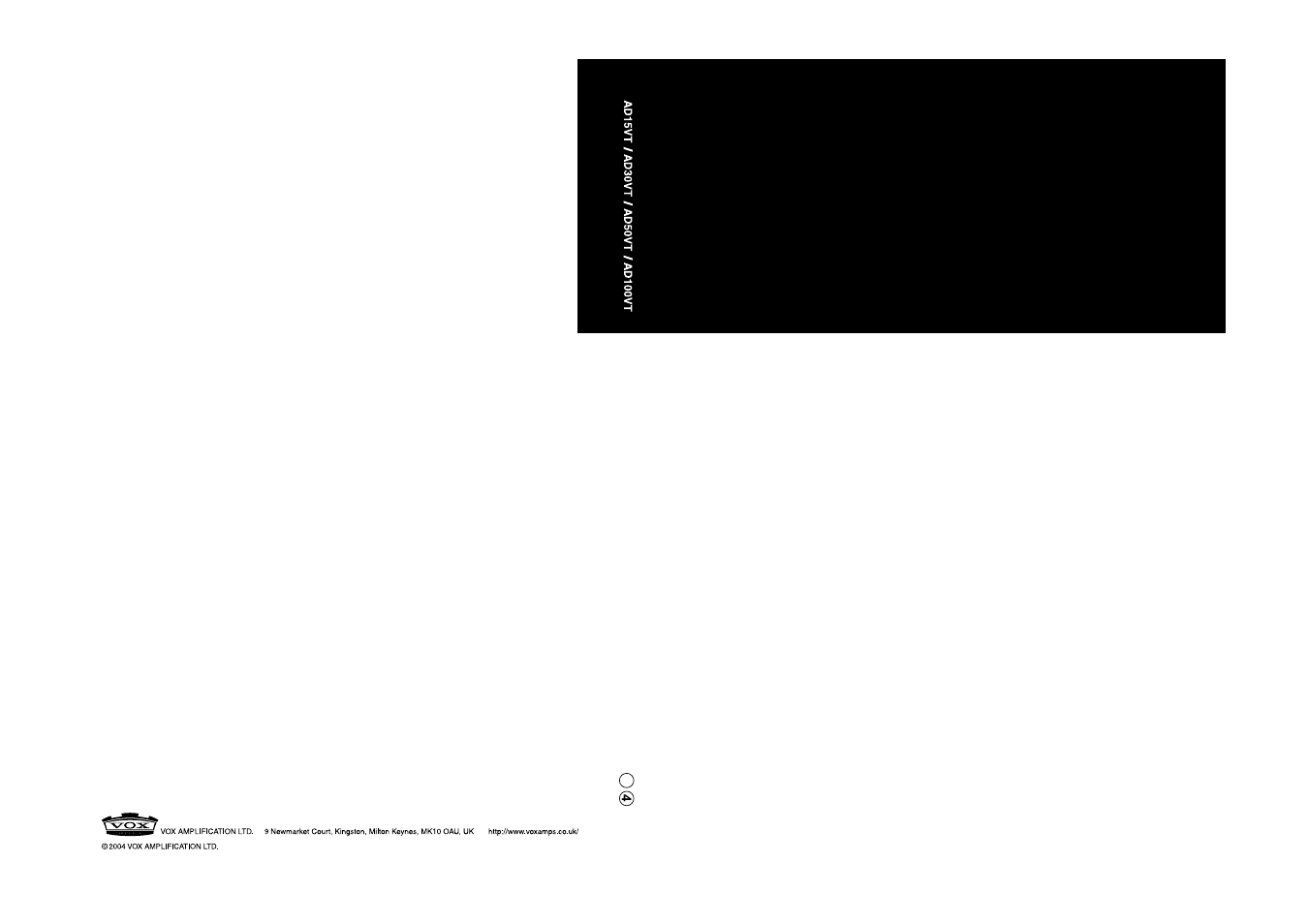 Vox VALVETRONIX AD50VT User Manual | Page 36 / 36