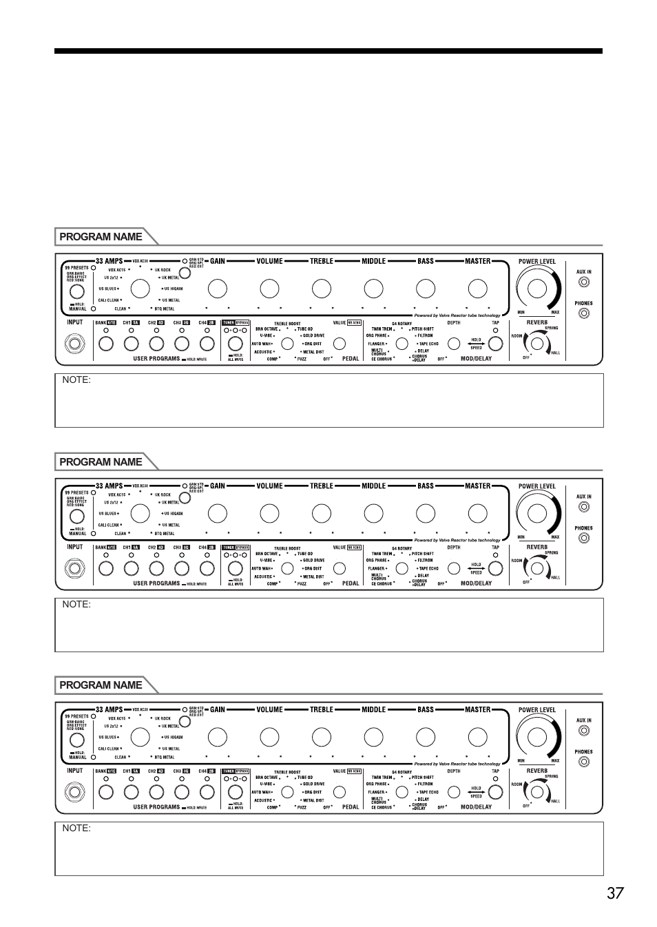 Vox VT80+ User Manual | Page 37 / 40