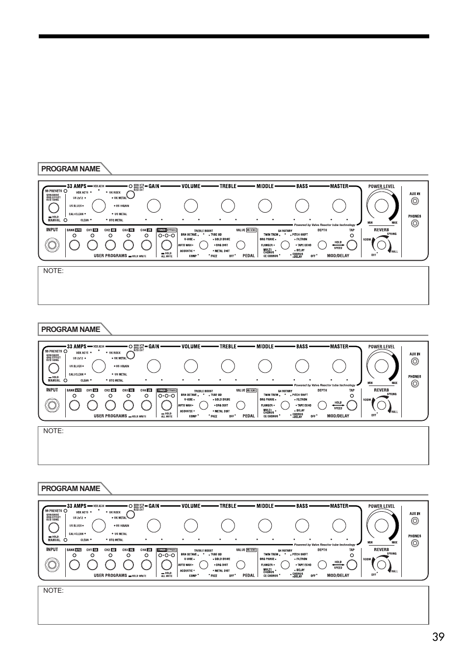 Vox VT80+ User Manual | Page 39 / 40