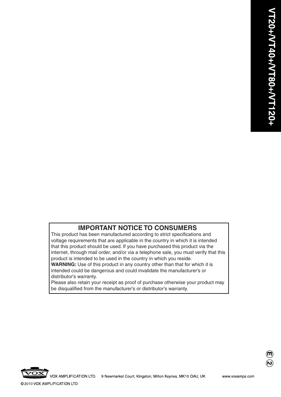 Vox VT80+ User Manual | Page 40 / 40