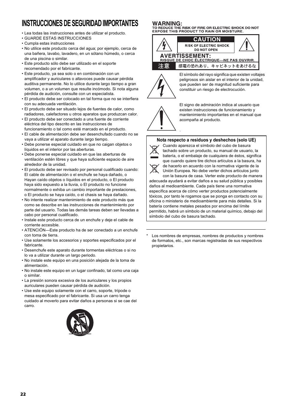 Español, Instrucciones de seguridad importantes | Vox AC15VR User Manual | Page 21 / 35