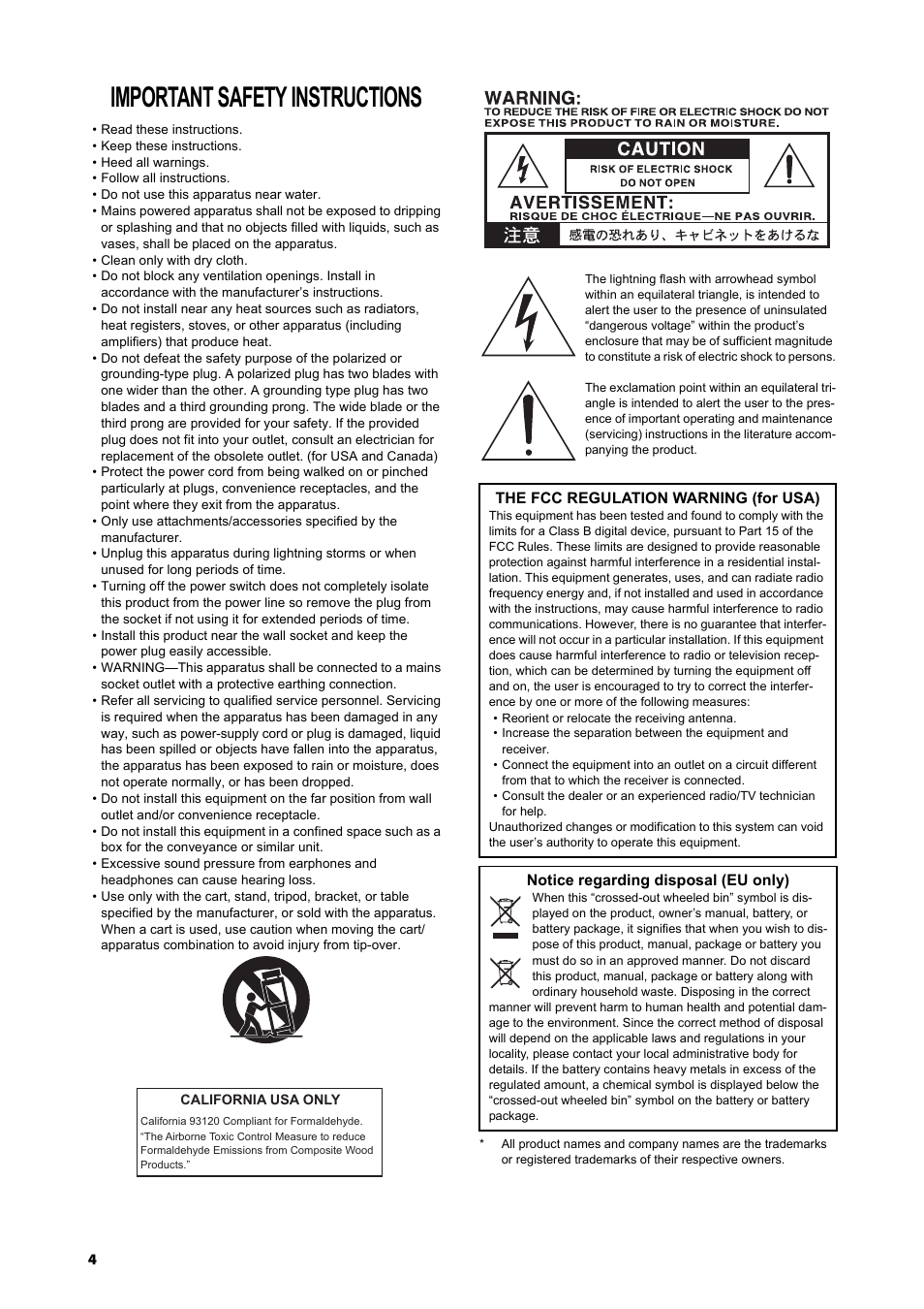 English, Important safety instructions | Vox AC15VR User Manual | Page 3 / 35