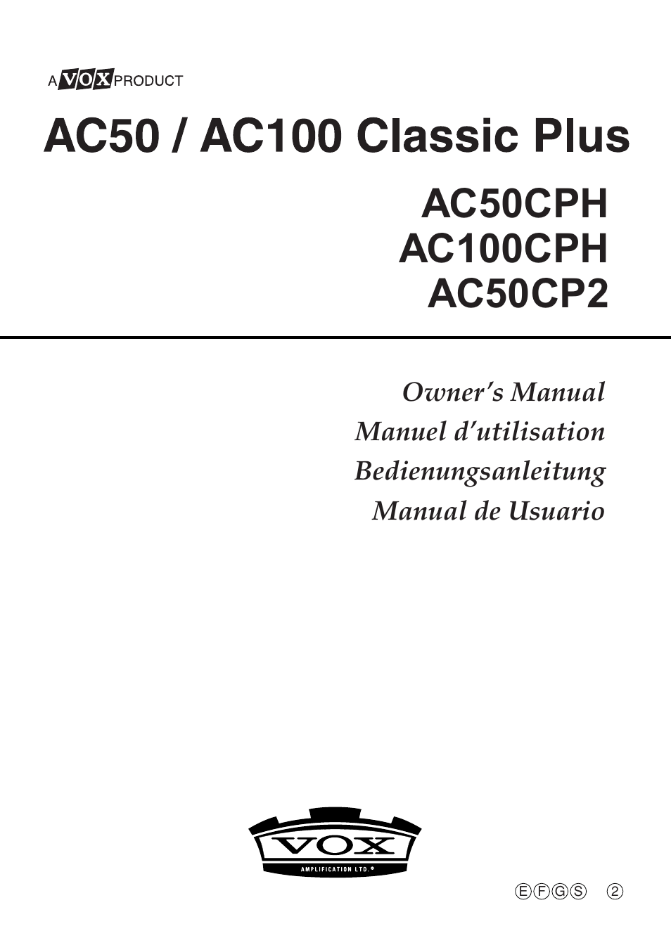 Vox AC50CP2 User Manual | 39 pages