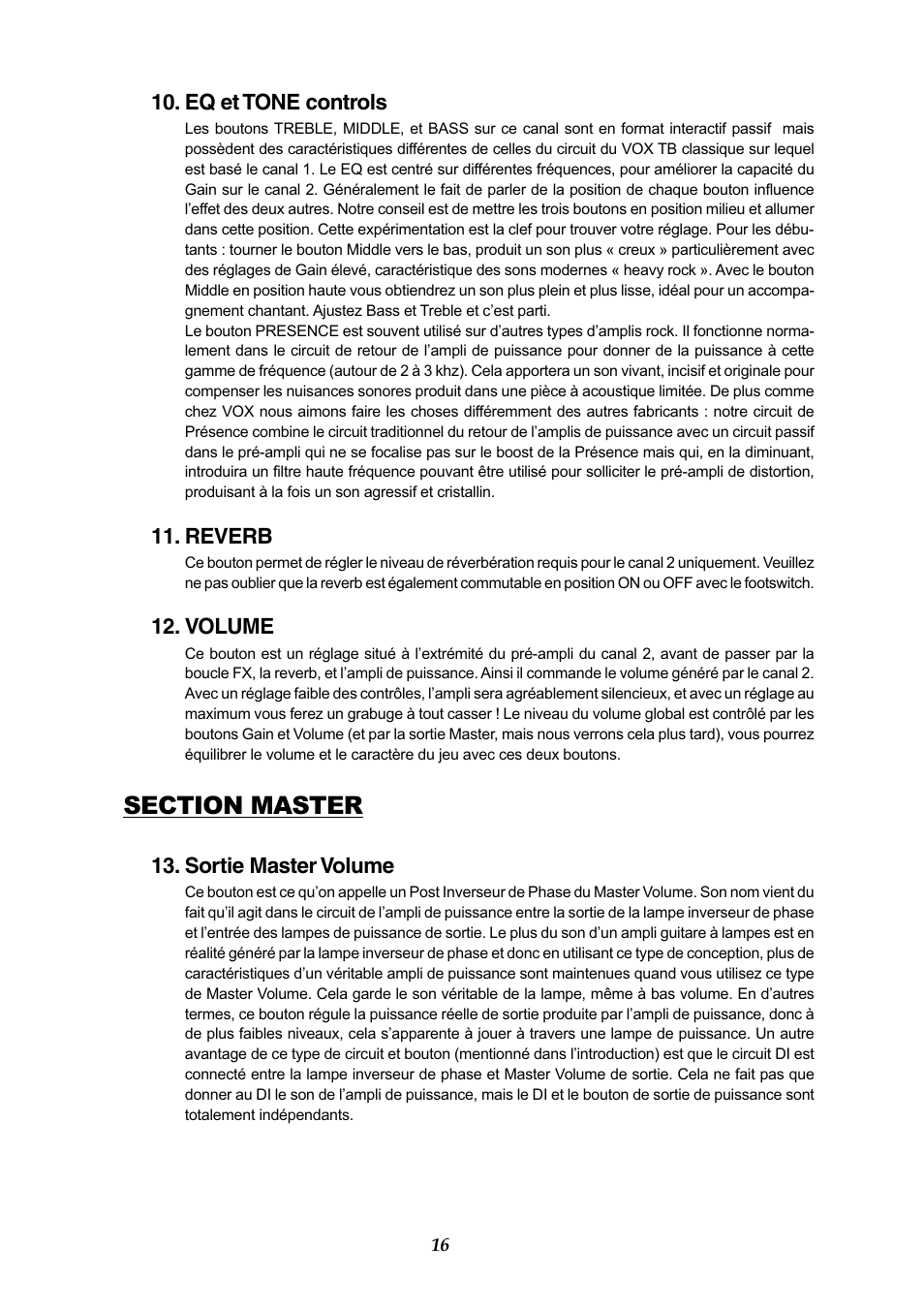 Vox AC50CP2 User Manual | Page 16 / 39