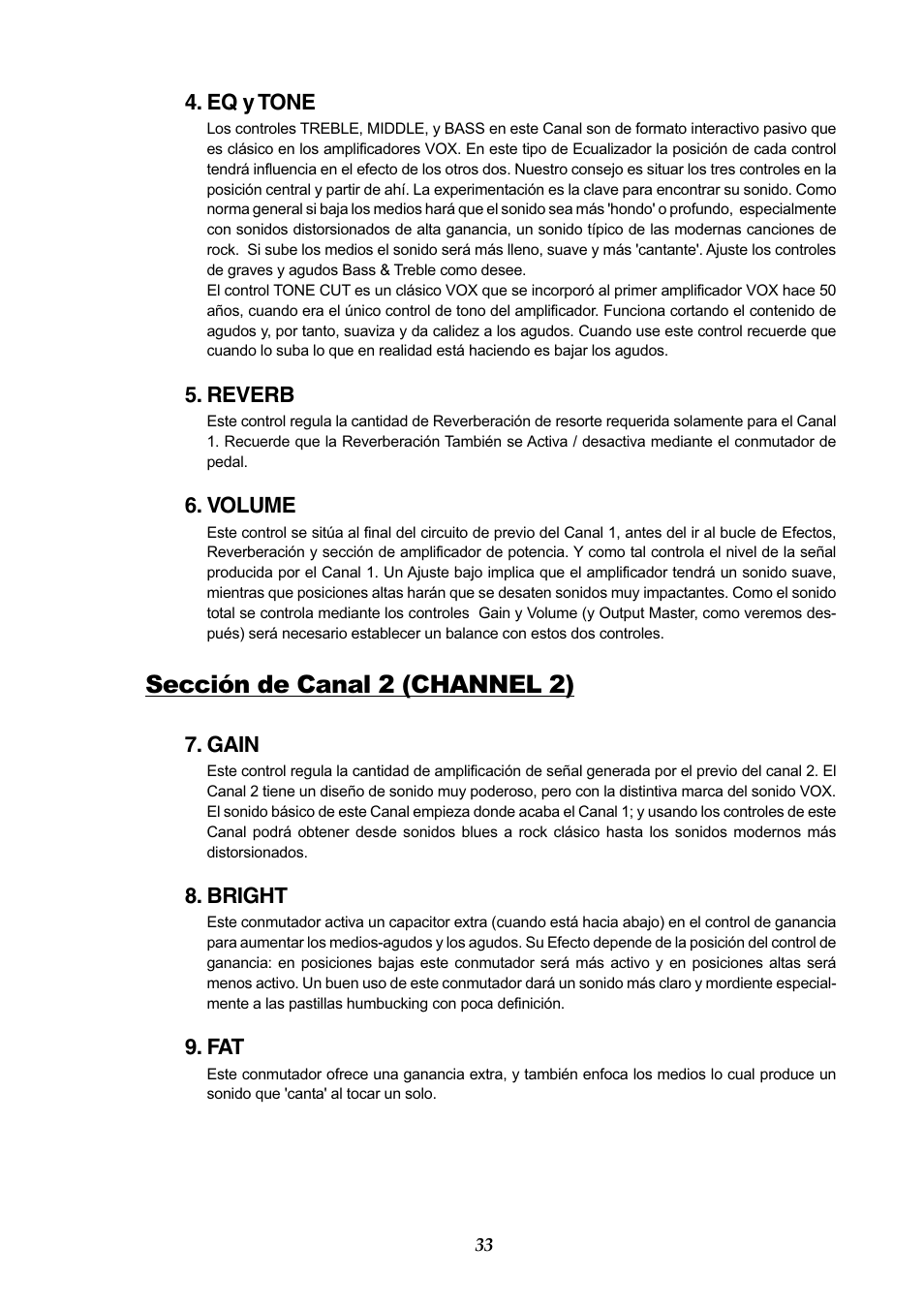 Sección de canal 2 (channel 2) | Vox AC50CP2 User Manual | Page 33 / 39