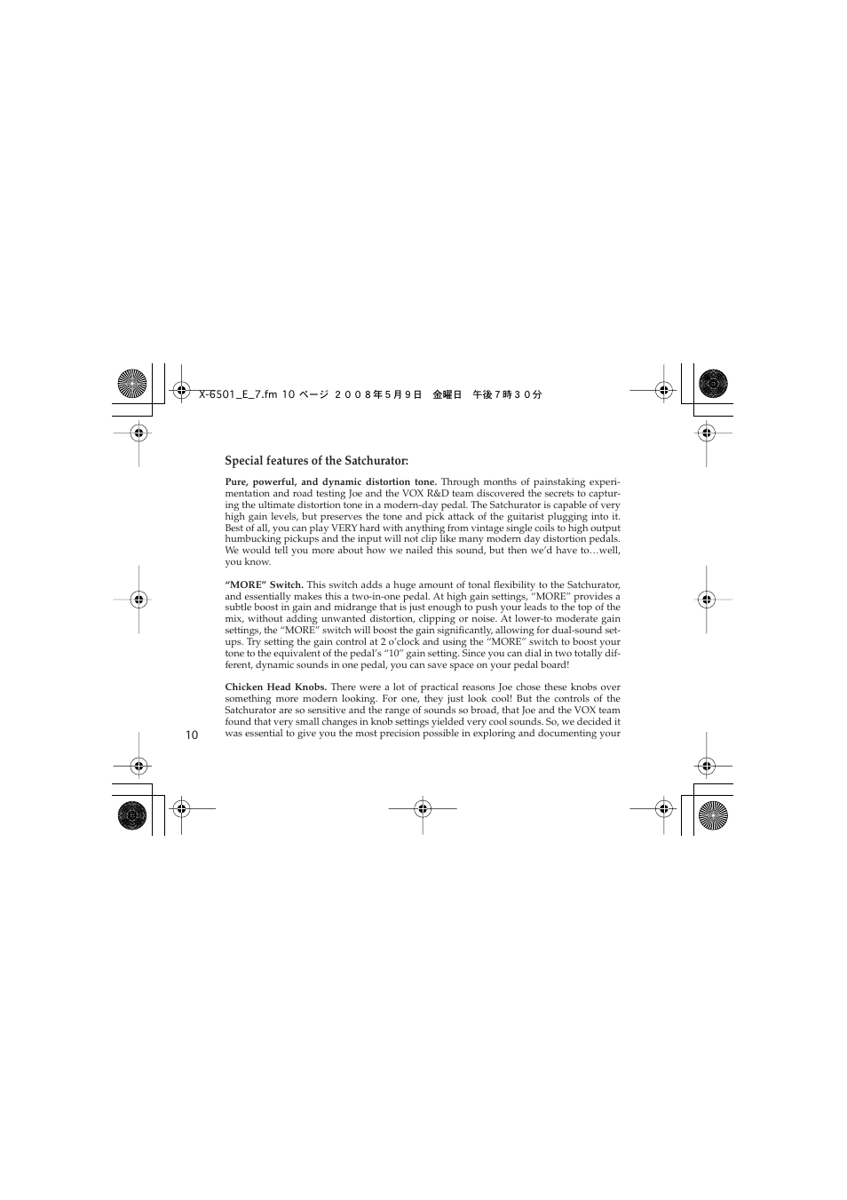 Vox Satchurator User Manual | Page 10 / 68