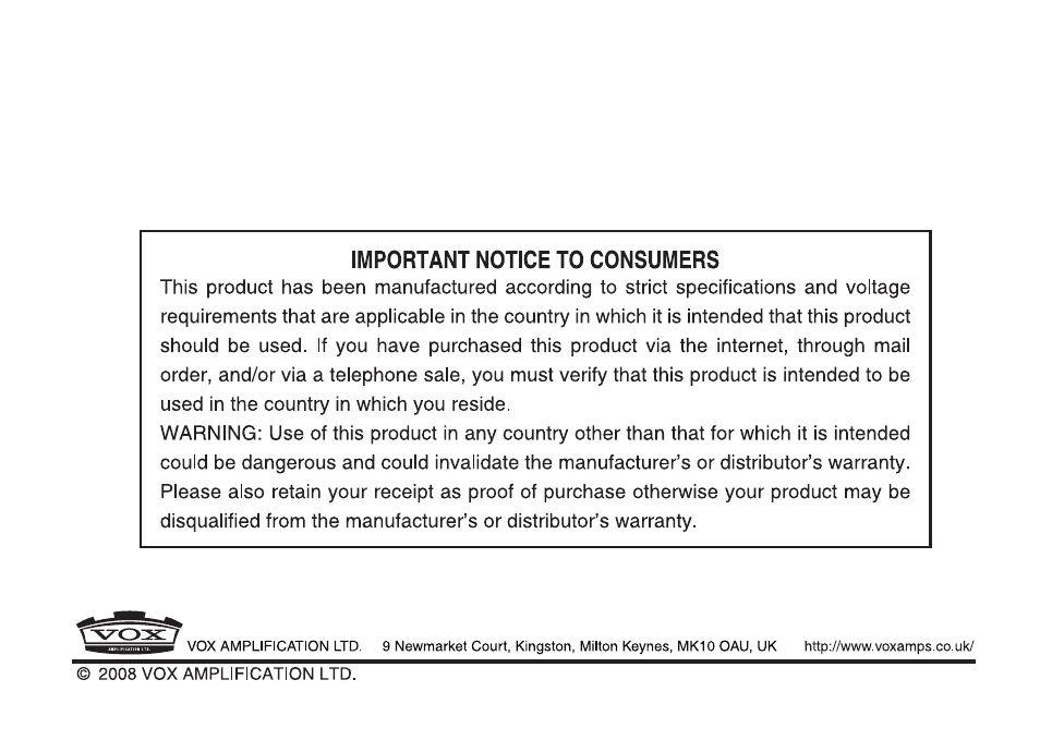 Vox Satchurator User Manual | Page 68 / 68