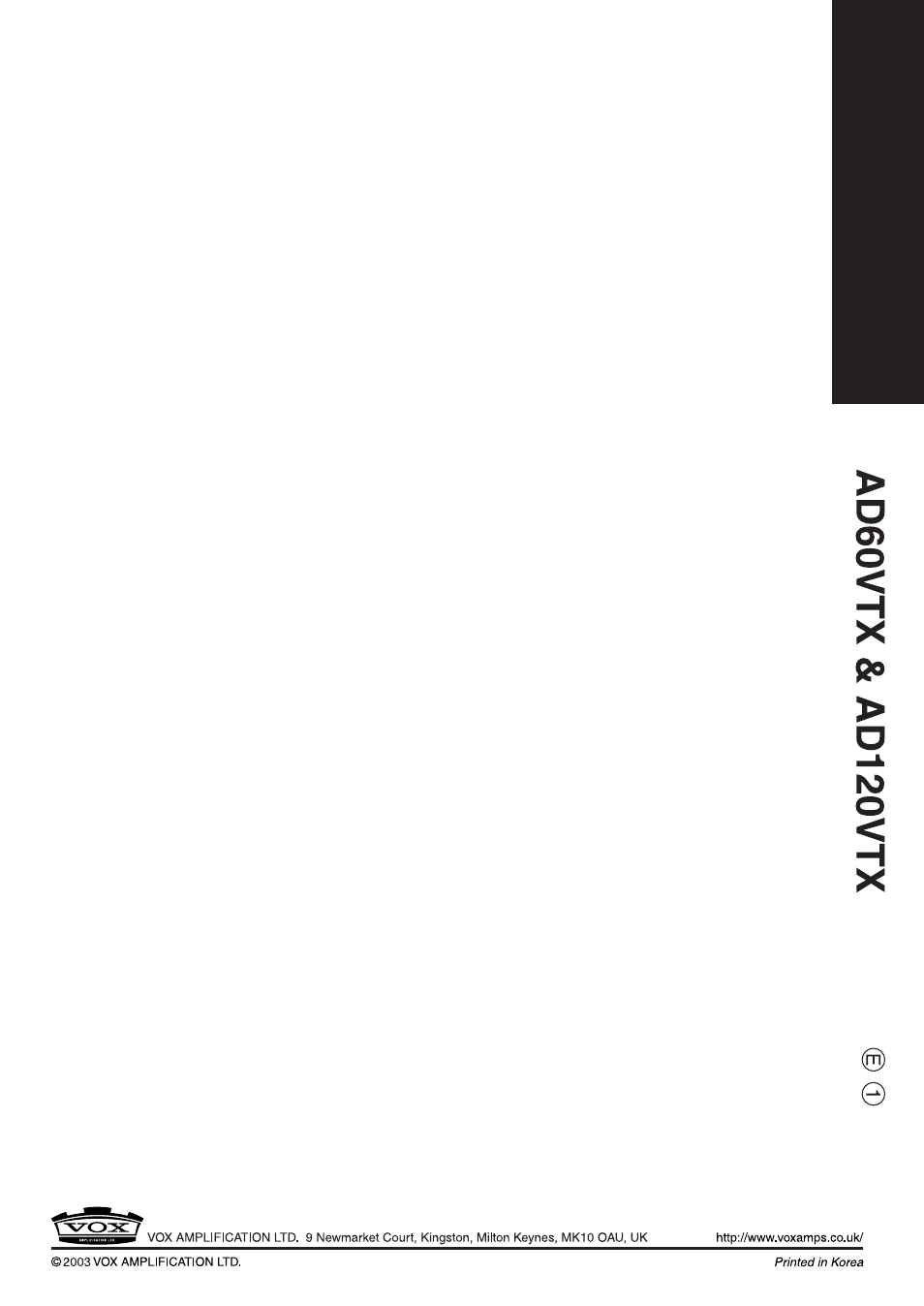 Vox AD120VTX User Manual | Page 8 / 8