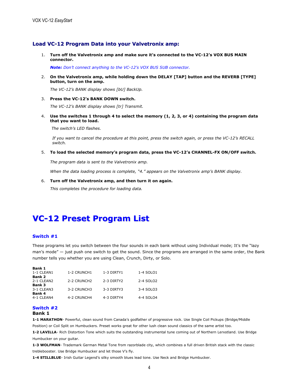 Vox Vc12 User Manual | Page 4 / 6