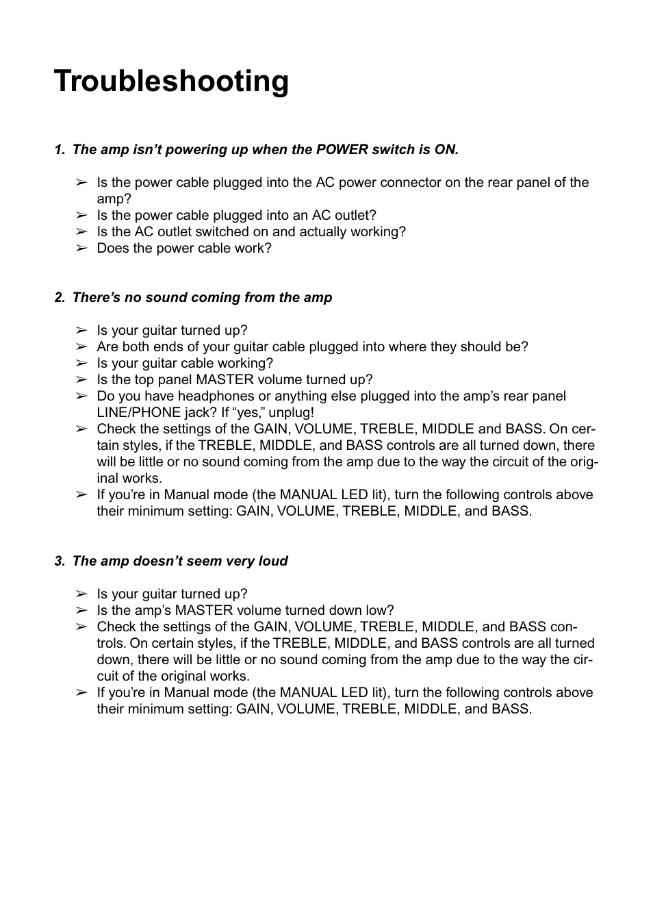 Troubleshooting | Vox DA15 User Manual | Page 24 / 28