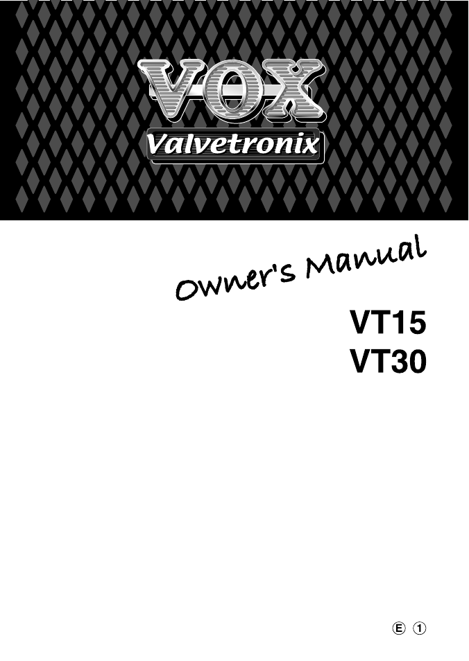 Vox Valvetronix Amp VT15 User Manual | 28 pages