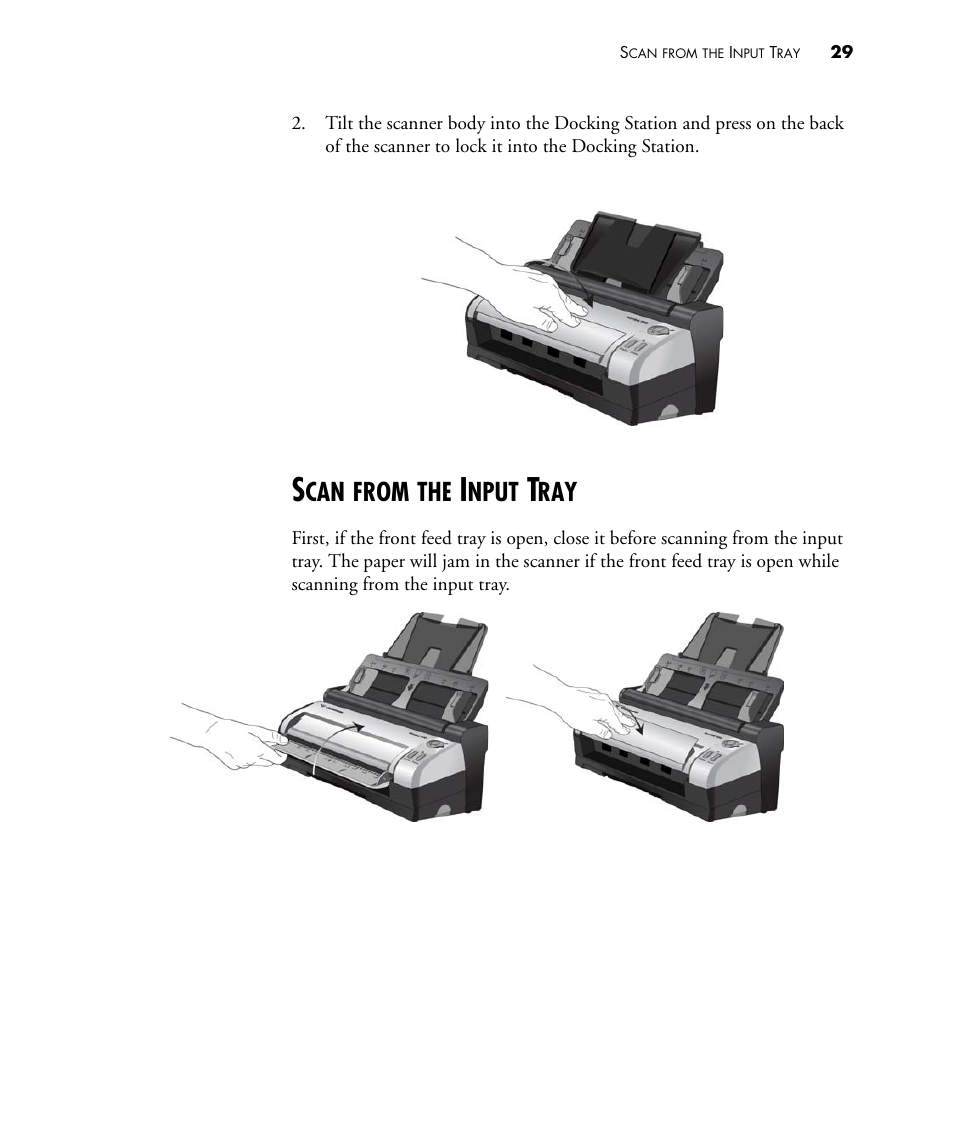 Scan from the input tray, From, Nput | Visioneer STROBE 500 User Manual | Page 36 / 122