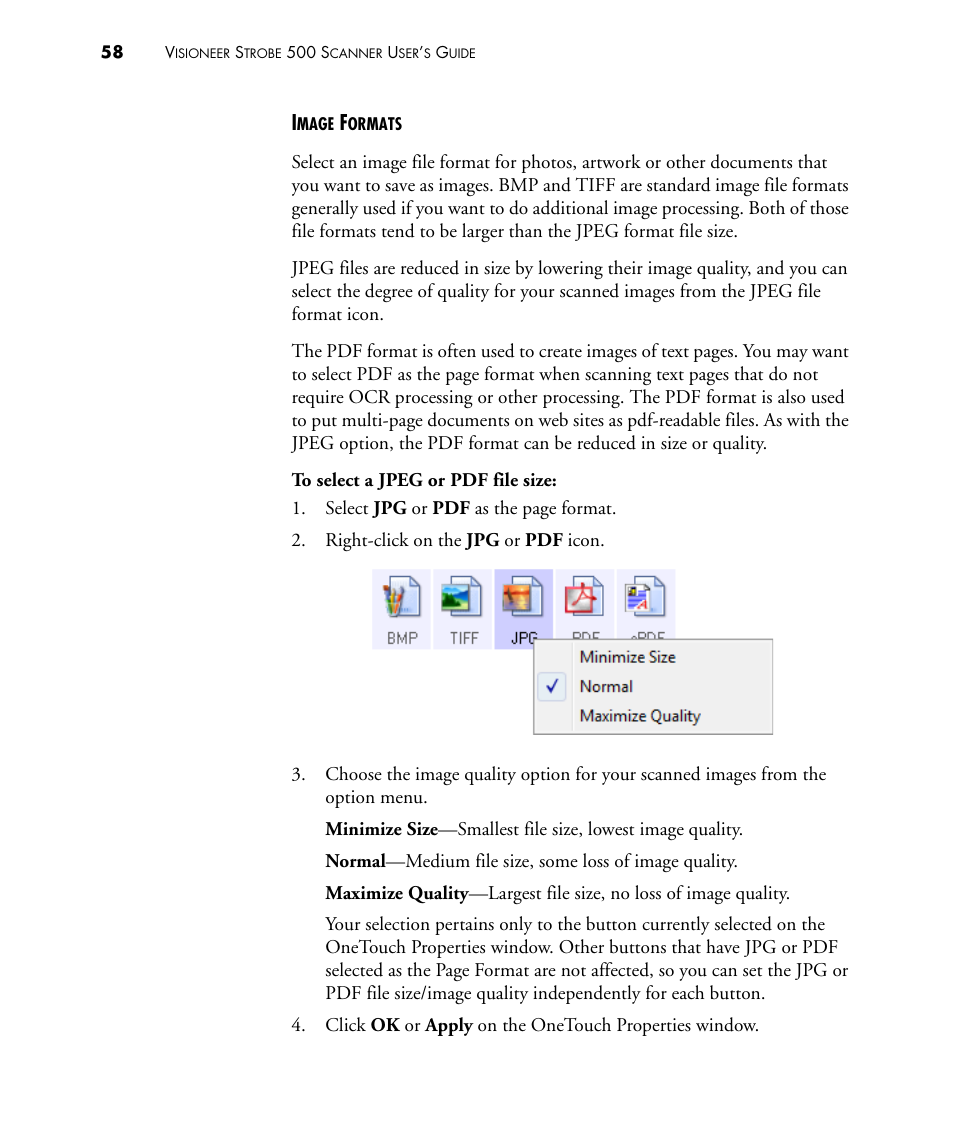 Visioneer STROBE 500 User Manual | Page 65 / 122