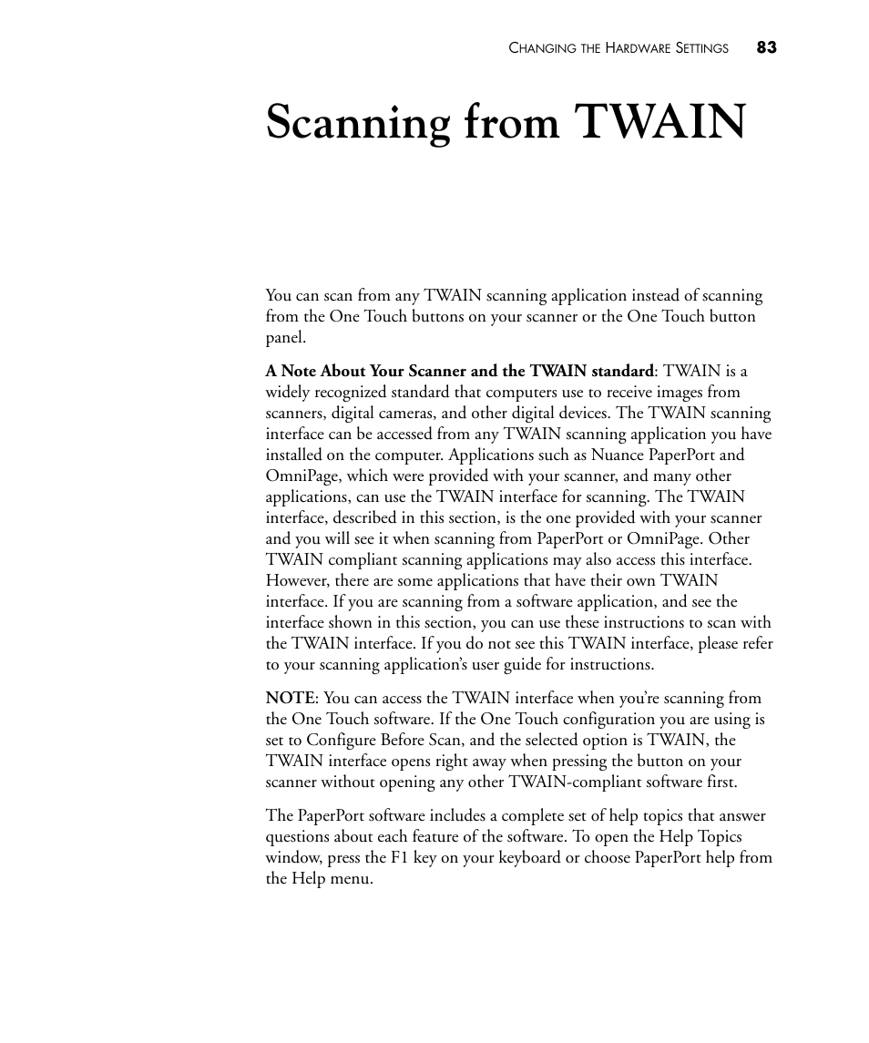 Scanning from twain | Visioneer STROBE 500 User Manual | Page 90 / 122