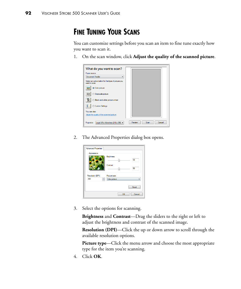 Fine tuning your scans, Uning, Cans | Visioneer STROBE 500 User Manual | Page 99 / 122