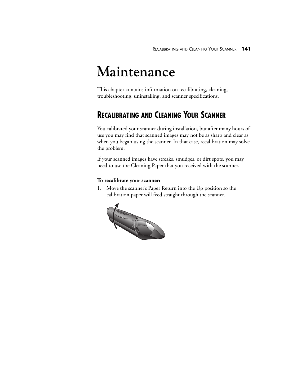 Maintenance, Recalibrating and cleaning your scanner | Visioneer XP220 User Manual | Page 148 / 172
