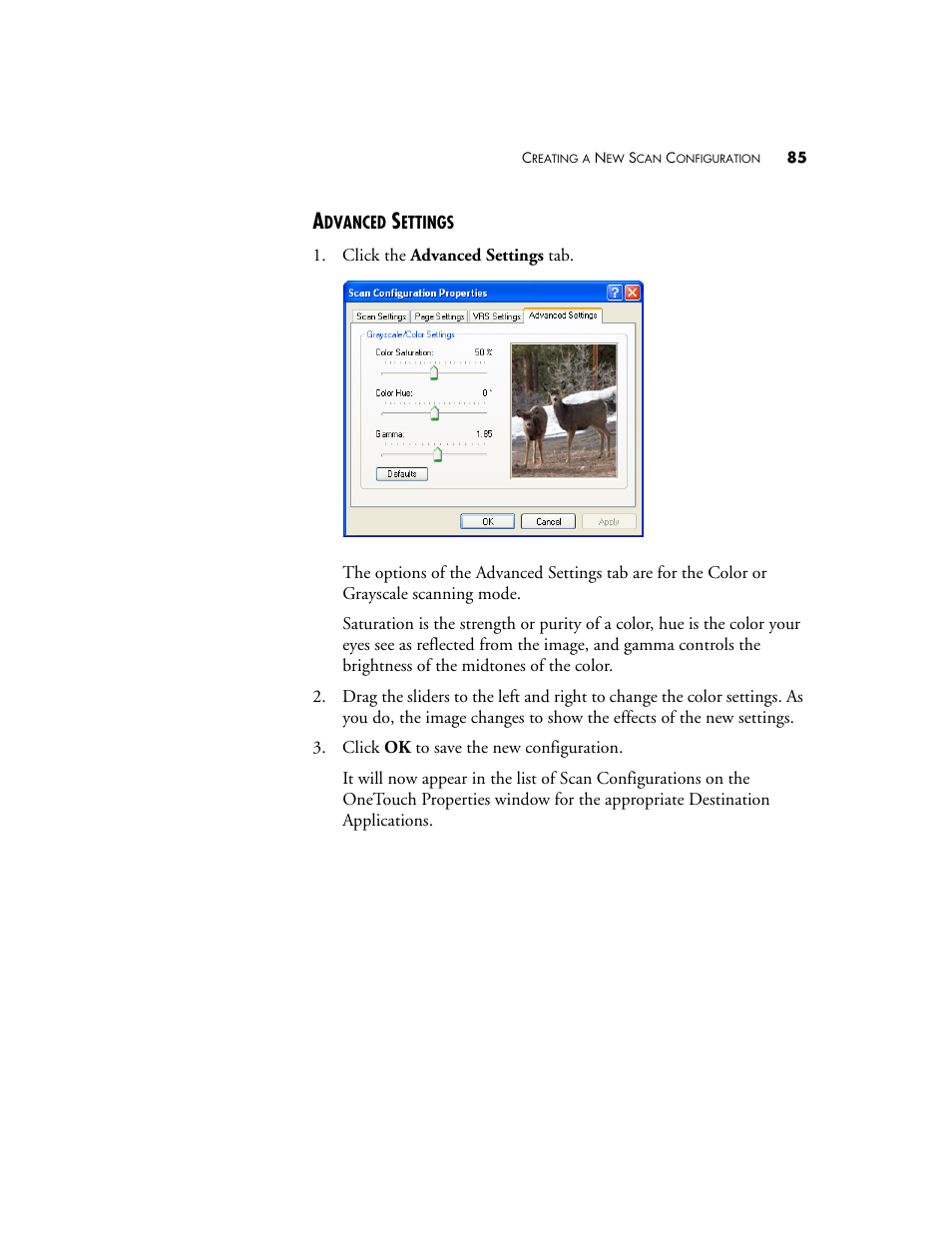 Advanced settings | Visioneer XP220 User Manual | Page 92 / 172