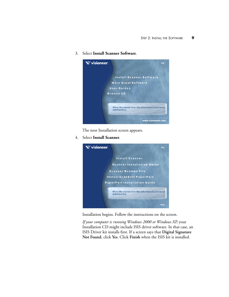 Visioneer 9450 User Manual | Page 13 / 58