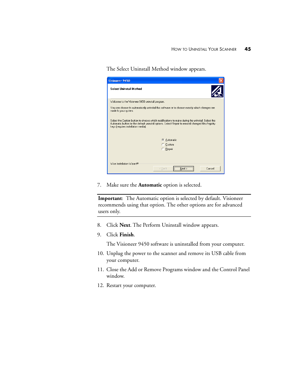 Visioneer 9450 User Manual | Page 49 / 58