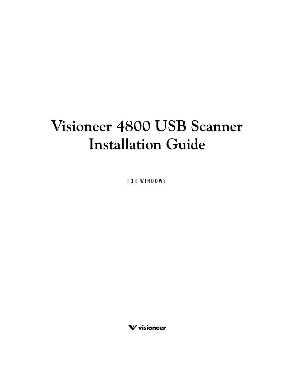 Visioneer 4800 USB User Manual | 21 pages