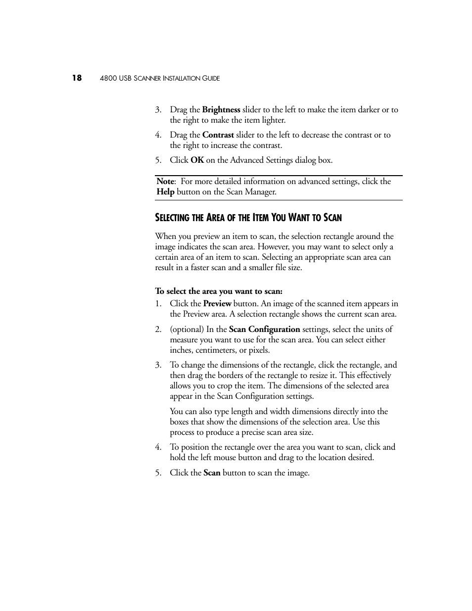 Selecting the area of the item you want to scan | Visioneer 4800 USB User Manual | Page 18 / 21