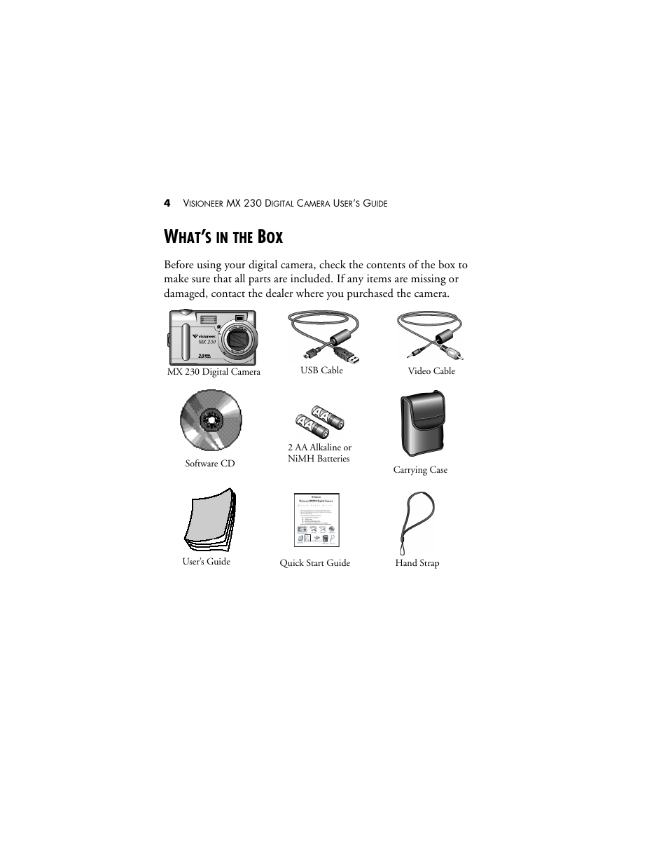 What’s in the box | Visioneer MX 230 User Manual | Page 10 / 68