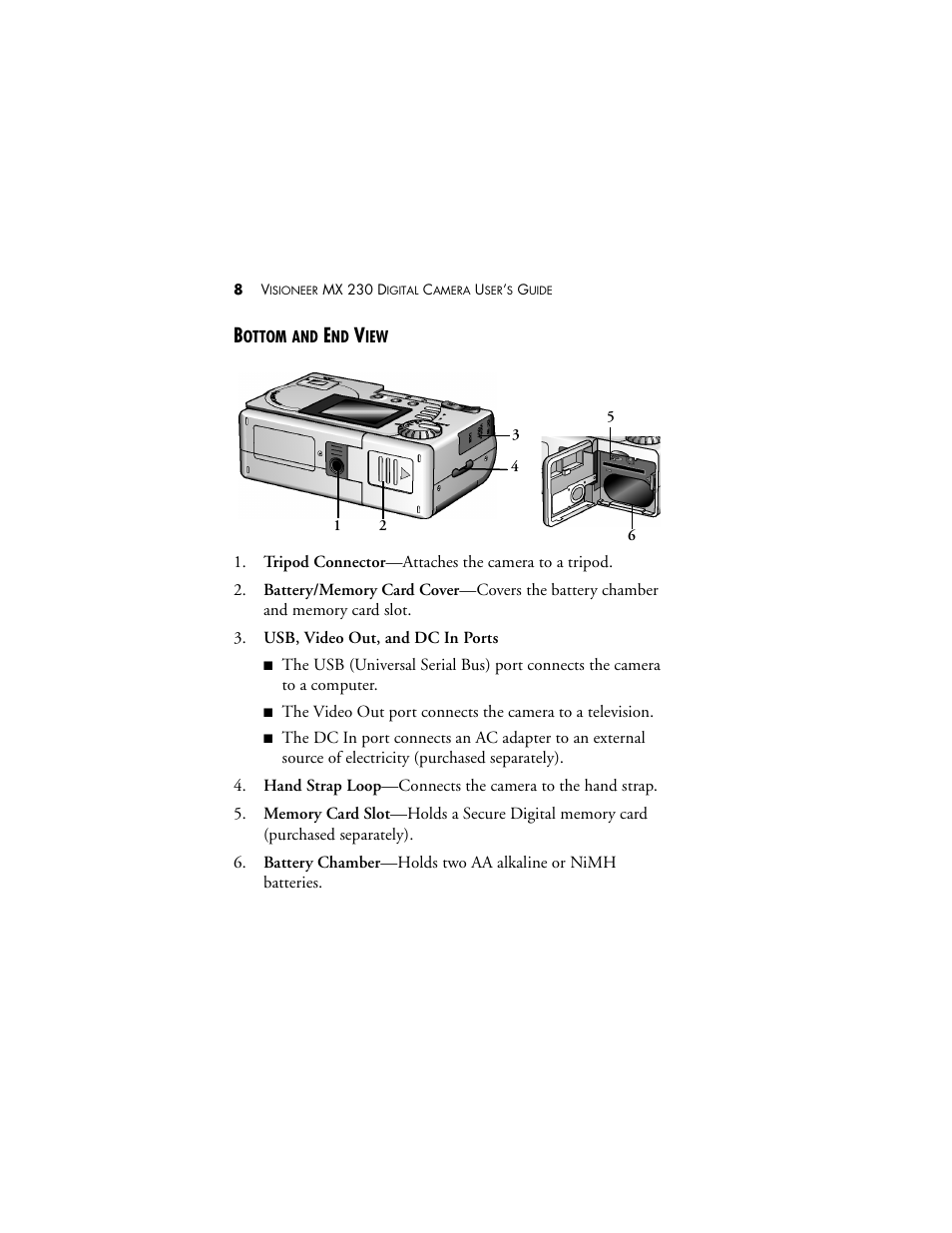 Bottom and end view | Visioneer MX 230 User Manual | Page 14 / 68