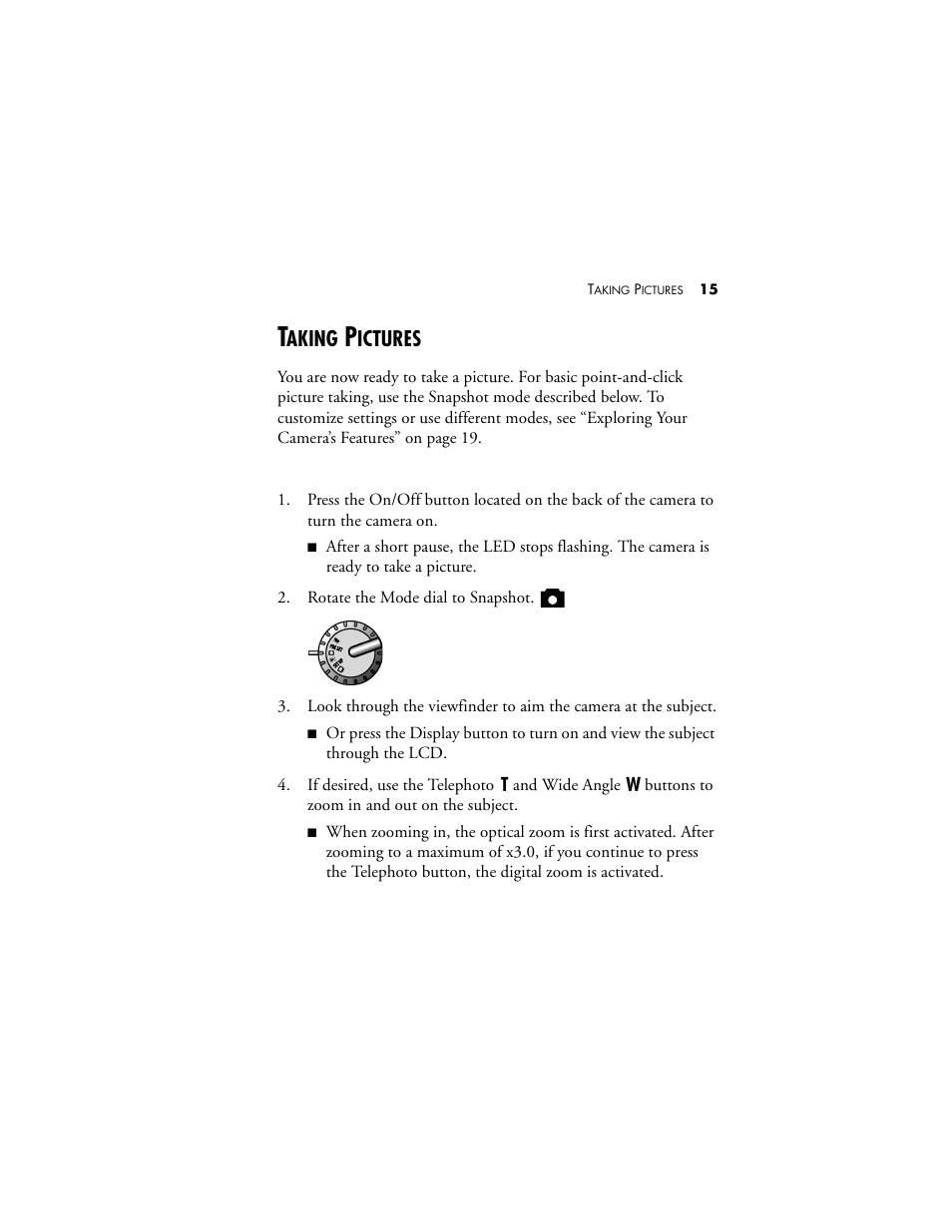 Taking pictures, Aking, Ictures | Visioneer MX 230 User Manual | Page 21 / 68