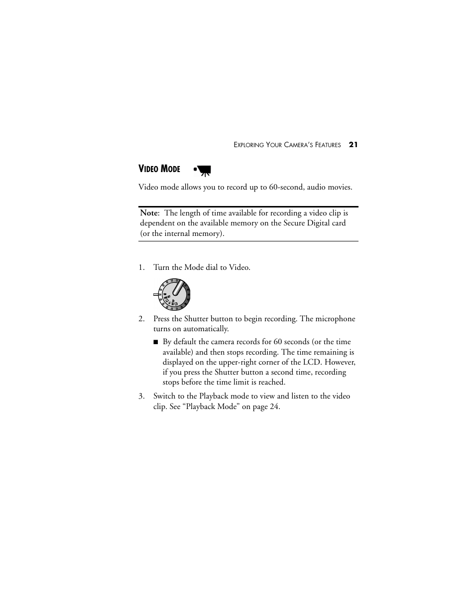 Video mode | Visioneer MX 230 User Manual | Page 27 / 68