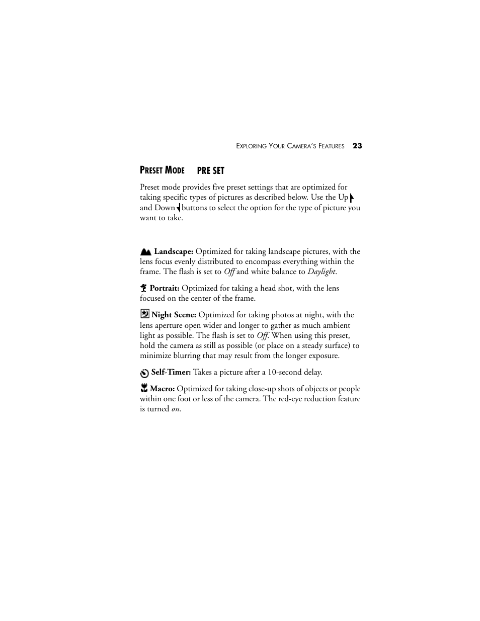 Preset mode | Visioneer MX 230 User Manual | Page 29 / 68