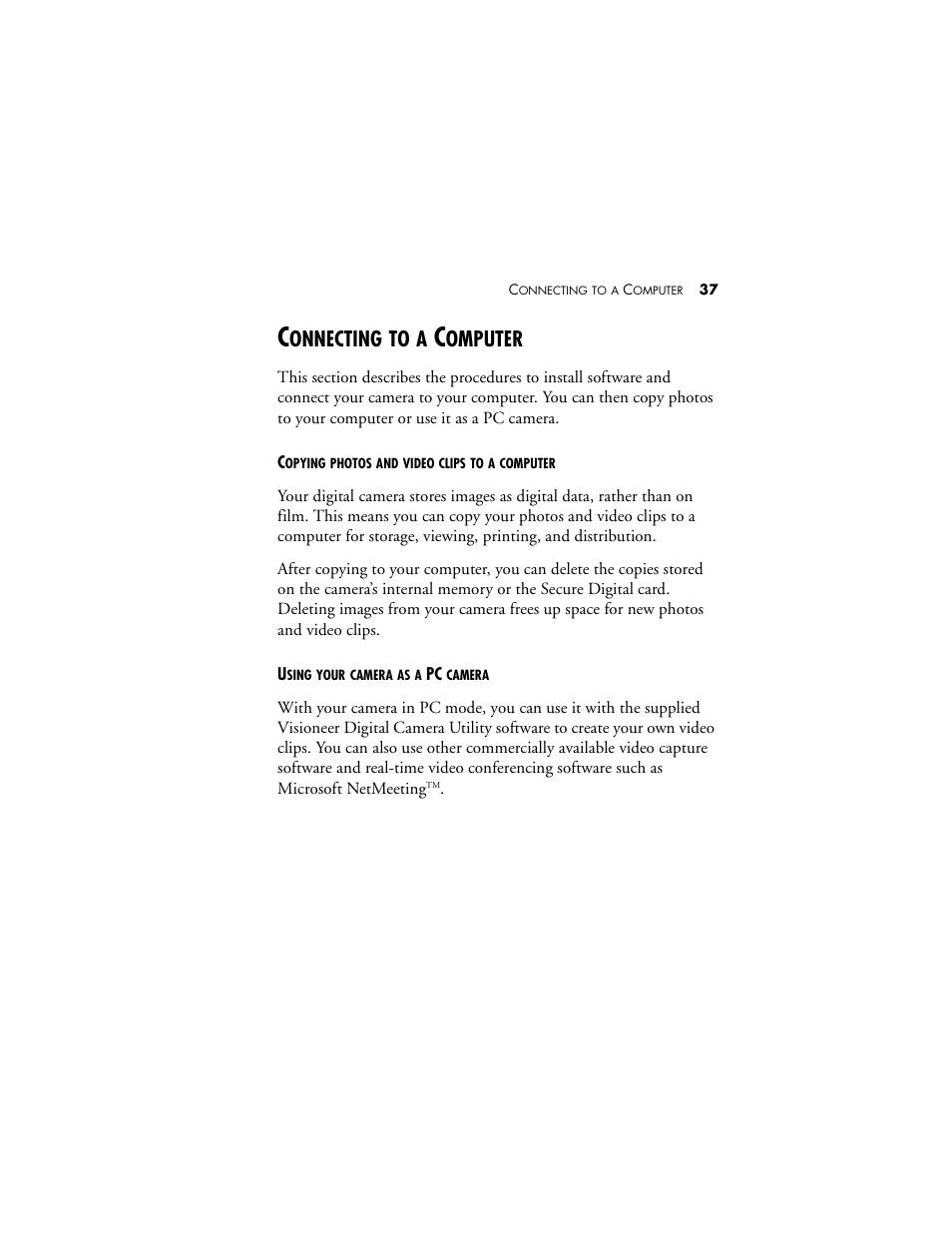 Connecting to a computer, Onnecting, Omputer | Visioneer MX 230 User Manual | Page 43 / 68