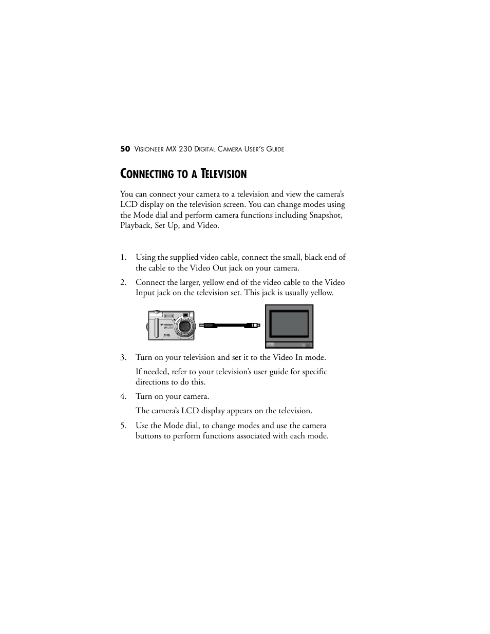 Connecting to a television, Onnecting, Elevision | Visioneer MX 230 User Manual | Page 56 / 68