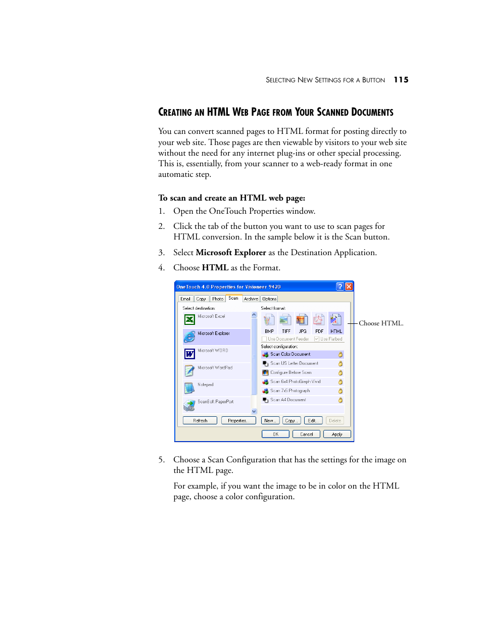 Html w | Visioneer One Touch 9420 User Manual | Page 122 / 154